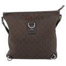 GUCCI GG Canvas Abbey Shoulder Bag Outlet Dark Brown Silver 268642 Auth bs20652-13