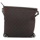GUCCI GG Canvas Abbey Shoulder Bag Outlet Dark Brown Silver 268642 Auth bs20652-2