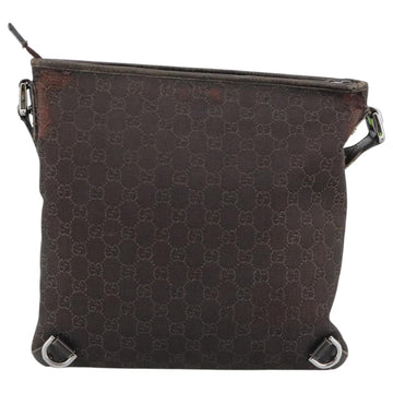 GUCCI GG Canvas Abbey Shoulder Bag Outlet Dark Brown Silver 268642 Auth bs20652 - 0