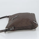 GUCCI GG Canvas Abbey Shoulder Bag Outlet Dark Brown Silver 268642 Auth bs20652-4