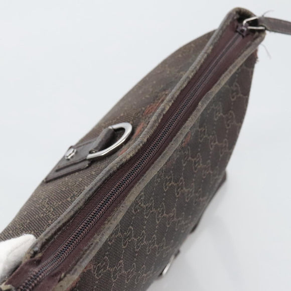 GUCCI GG Canvas Abbey Shoulder Bag Outlet Dark Brown Silver 268642 Auth bs20652