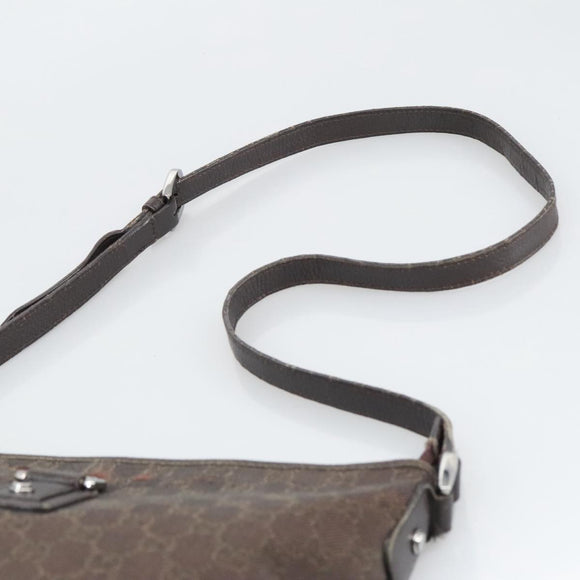 GUCCI GG Canvas Abbey Shoulder Bag Outlet Dark Brown Silver 268642 Auth bs20652