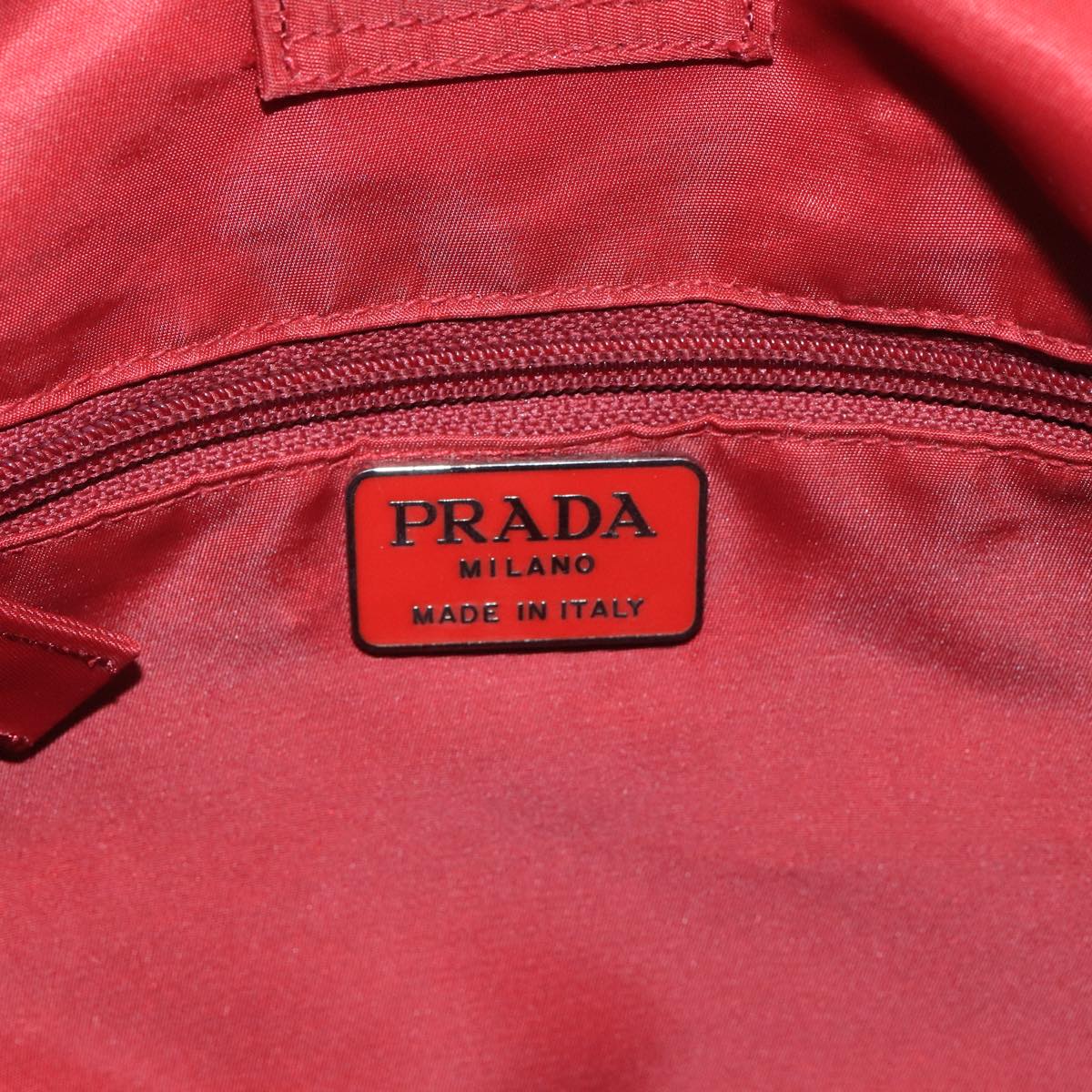 PRADA Tote Bag Nylon Plastic Red Clear Auth bs20659