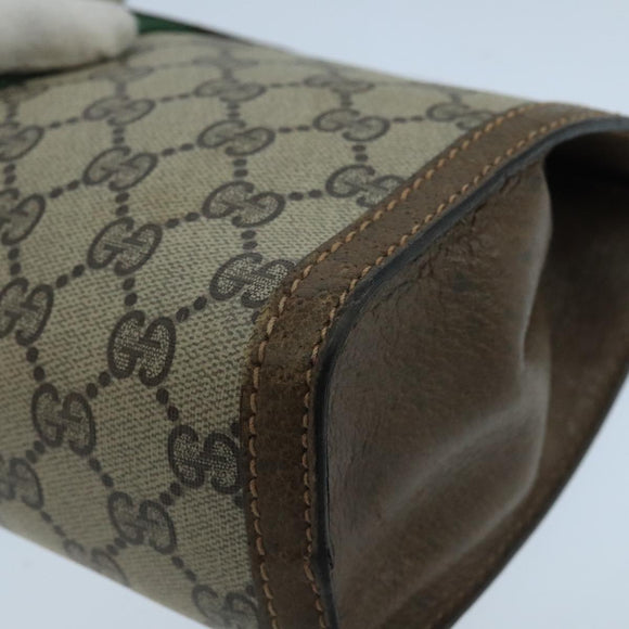 GUCCI GG Supreme Web Sherry Line Clutch Bag PVC Beige 001 014 2125 Auth bs20684