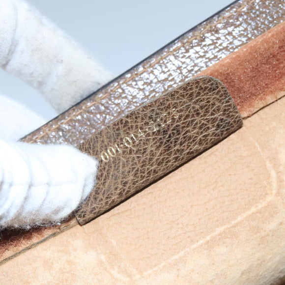 GUCCI GG Supreme Web Sherry Line Clutch Bag PVC Beige 001 014 2125 Auth bs20684