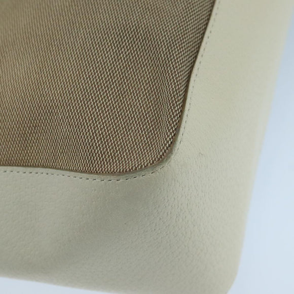 GUCCI Shoulder Bag Canvas Leather Beige White Silver 0013766 Auth bs20687