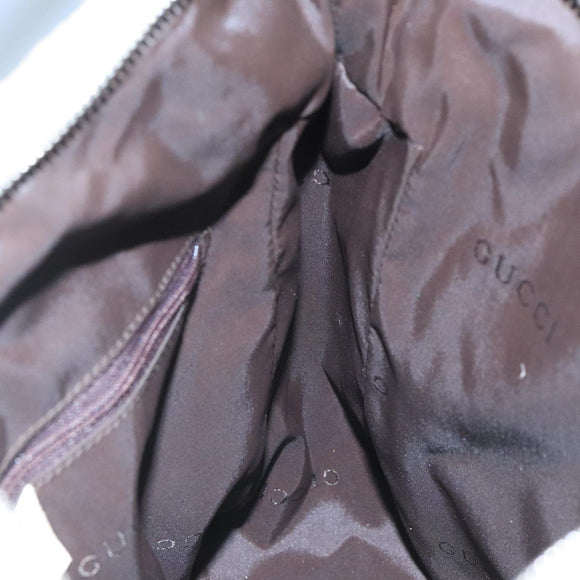 GUCCI Shoulder Bag Canvas Leather Beige White Silver 0013766 Auth bs20687