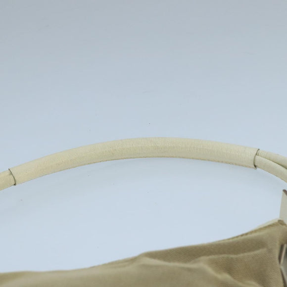 GUCCI Shoulder Bag Canvas Leather Beige White Silver 0013766 Auth bs20687