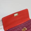 CHANEL Choco Bar Chain Hand Bag Lamb Skin Purple Pink CC Auth bs20703-20