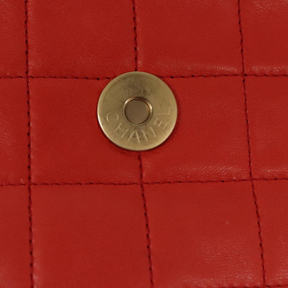 CHANEL Choco Bar Chain Hand Bag Lamb Skin Purple Pink CC Auth bs20703