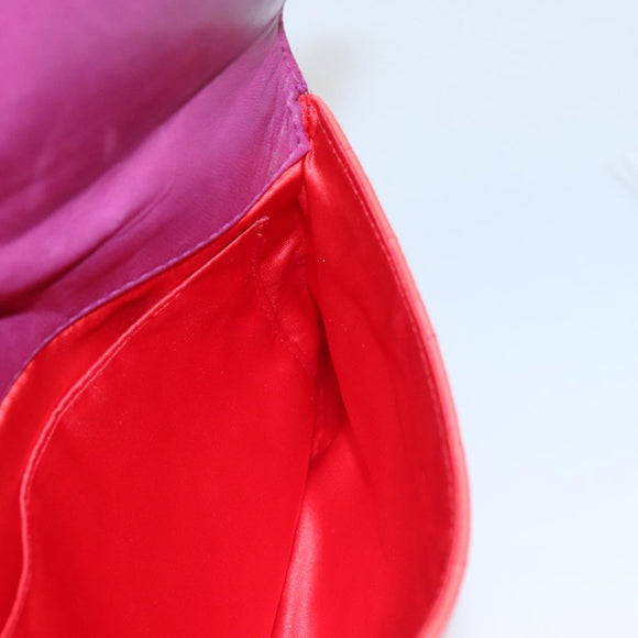 CHANEL Choco Bar Chain Hand Bag Lamb Skin Purple Pink CC Auth bs20703