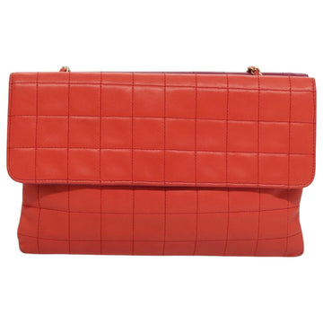 CHANEL Choco Bar Chain Hand Bag Lamb Skin Purple Pink CC Auth bs20703 - 0