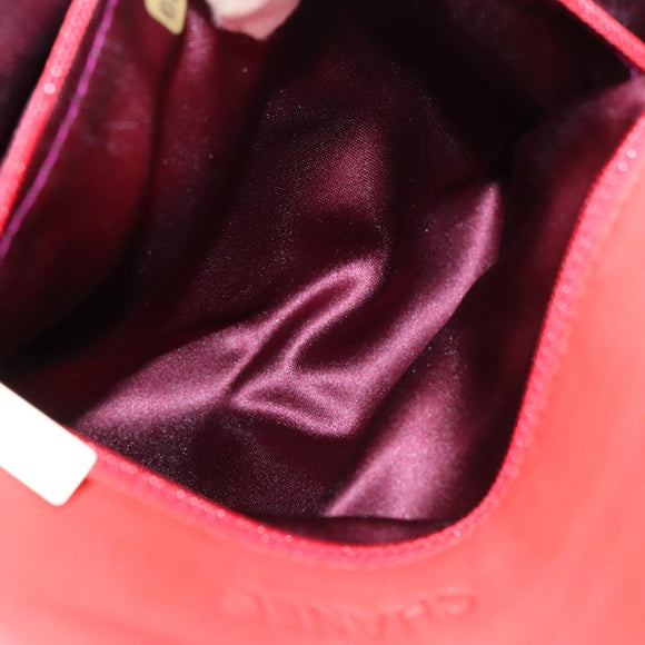 CHANEL Choco Bar Chain Hand Bag Lamb Skin Purple Pink CC Auth bs20703