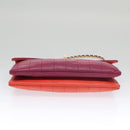CHANEL Choco Bar Chain Hand Bag Lamb Skin Purple Pink CC Auth bs20703-5