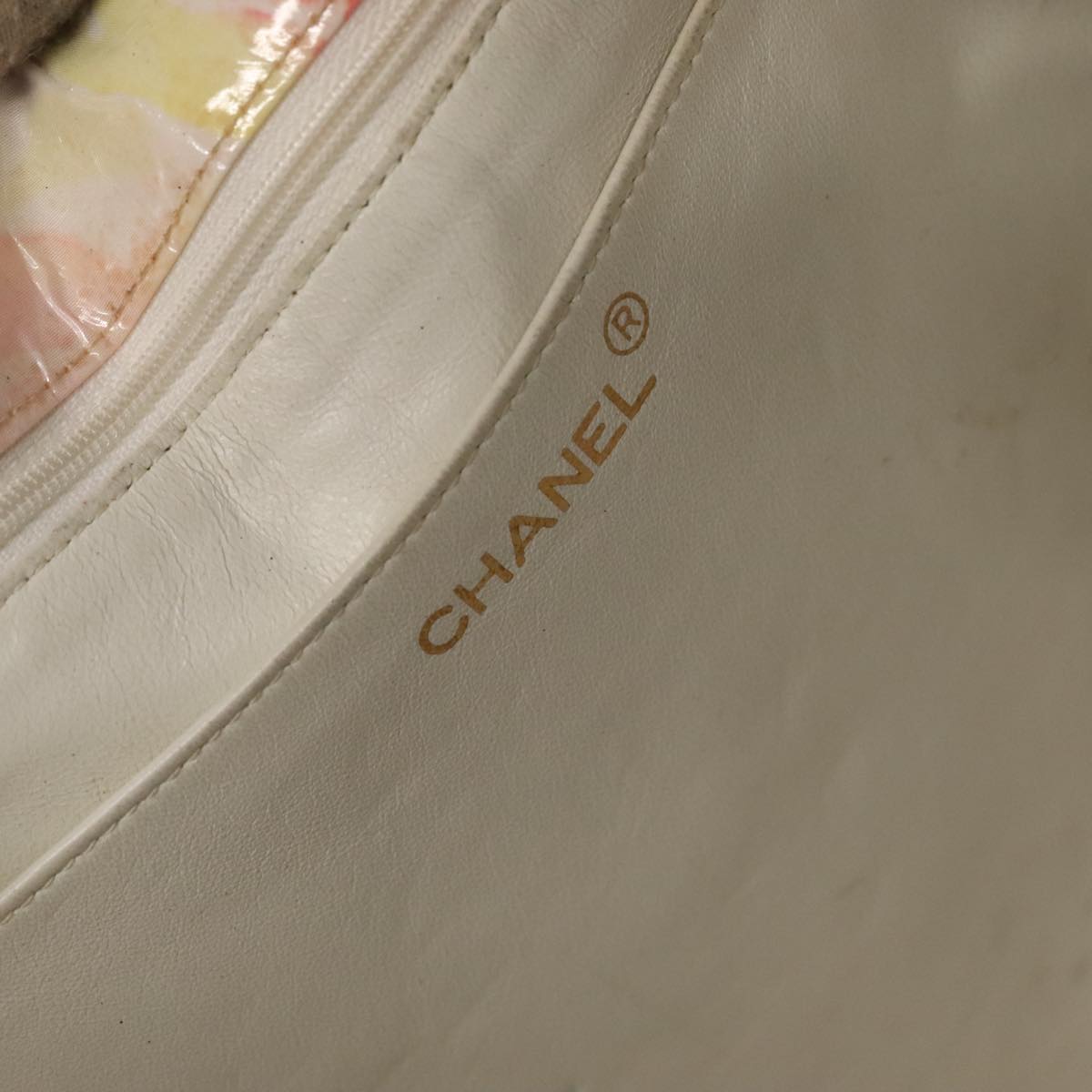 CHANEL COCO Mark Chain Tote Bag Vinyl Plastic Pink Green Clear CC Auth bs20705