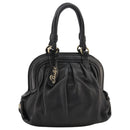 BALLY Hand Bag Leather Black Auth bs20707-1