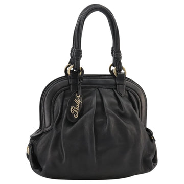 BALLY Hand Bag Leather Black Auth bs20707