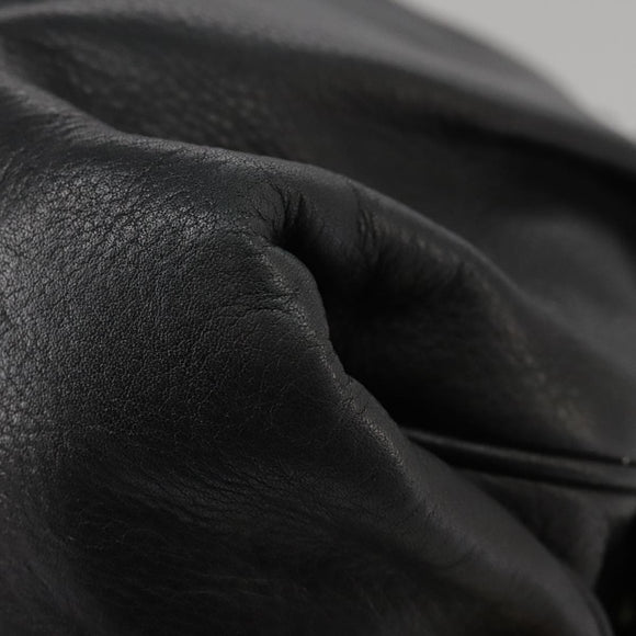 BALLY Hand Bag Leather Black Auth bs20707