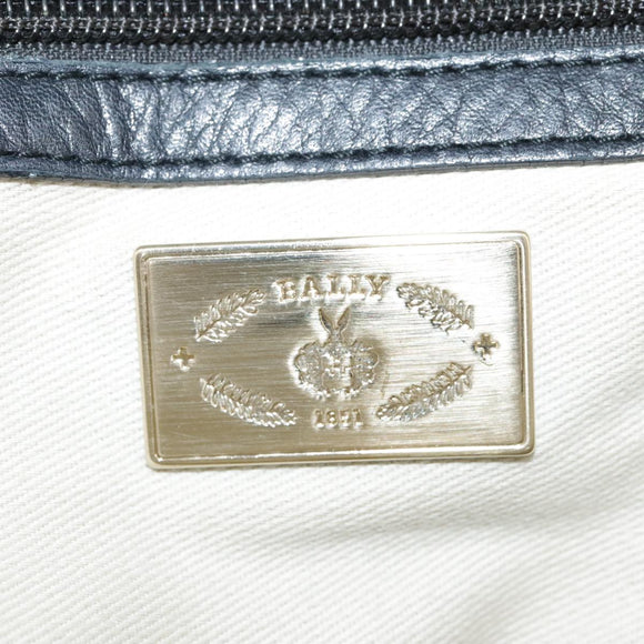 BALLY Hand Bag Leather Black Auth bs20707