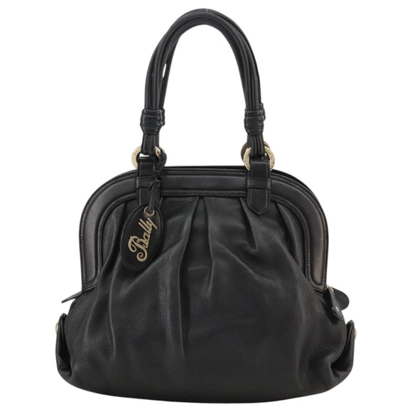 BALLY Hand Bag Leather Black Auth bs20707