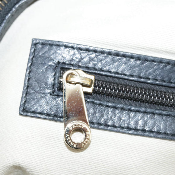 BALLY Hand Bag Leather Black Auth bs20707
