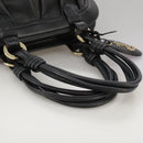 BALLY Hand Bag Leather Black Auth bs20707-7