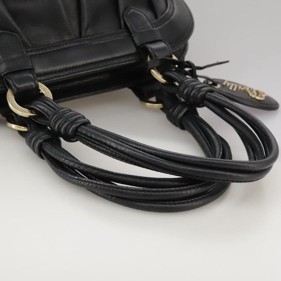 BALLY Hand Bag Leather Black Auth bs20707