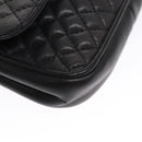 BALLY Shoulder Bag Leather Navy Gold Auth bs20712-14