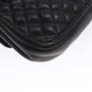 BALLY Shoulder Bag Leather Navy Gold Auth bs20712-16