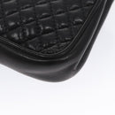 BALLY Shoulder Bag Leather Navy Gold Auth bs20712-17