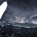 BALLY Shoulder Bag Leather Navy Gold Auth bs20712-19