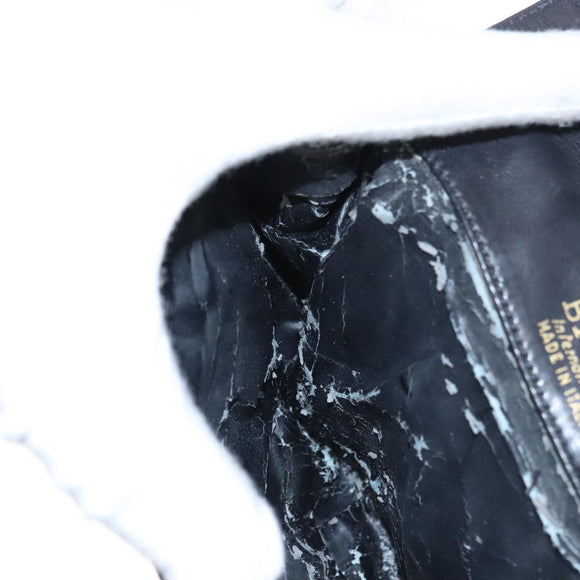 BALLY Shoulder Bag Leather Navy Gold Auth bs20712