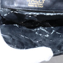 BALLY Shoulder Bag Leather Navy Gold Auth bs20712-12