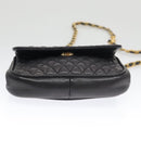 BALLY Shoulder Bag Leather Navy Gold Auth bs20712-5