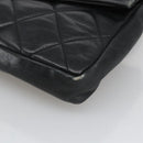 CHANEL Matelasse Chain Waist bag Lamb Skin Black Gold CC Auth bs20726-10