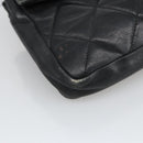 CHANEL Matelasse Chain Waist bag Lamb Skin Black Gold CC Auth bs20726-11