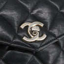 CHANEL Matelasse Chain Waist bag Lamb Skin Black Gold CC Auth bs20726-14