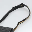 CHANEL Matelasse Chain Waist bag Lamb Skin Black Gold CC Auth bs20726-8