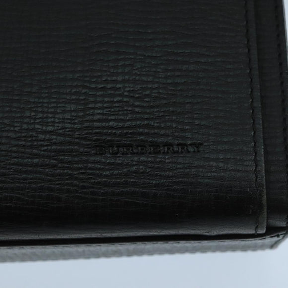 BURBERRY Clutch Bag Leather Black Gold Auth bs20738