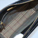 BURBERRY Clutch Bag Leather Black Gold Auth bs20738-10
