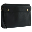 BURBERRY Clutch Bag Leather Black Gold Auth bs20738-1