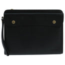 BURBERRY Clutch Bag Leather Black Gold Auth bs20738-13