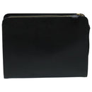 BURBERRY Clutch Bag Leather Black Gold Auth bs20738-2
