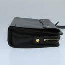 BURBERRY Clutch Bag Leather Black Gold Auth bs20738-3