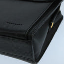BURBERRY Clutch Bag Leather Black Gold Auth bs20738-7