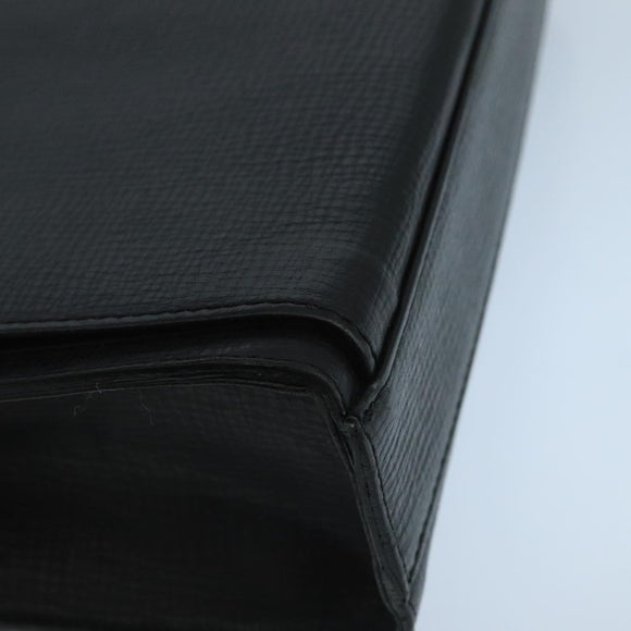 BURBERRY Clutch Bag Leather Black Gold Auth bs20738