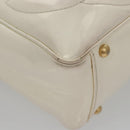 CHANEL Triple Coco Tote Bag Enamel White CC Auth bs20805-15