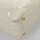 CHANEL Triple Coco Tote Bag Enamel White CC Auth bs20805-17