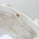 CHANEL Triple Coco Tote Bag Enamel White CC Auth bs20805-20