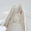 CHANEL Triple Coco Tote Bag Enamel White CC Auth bs20805-23